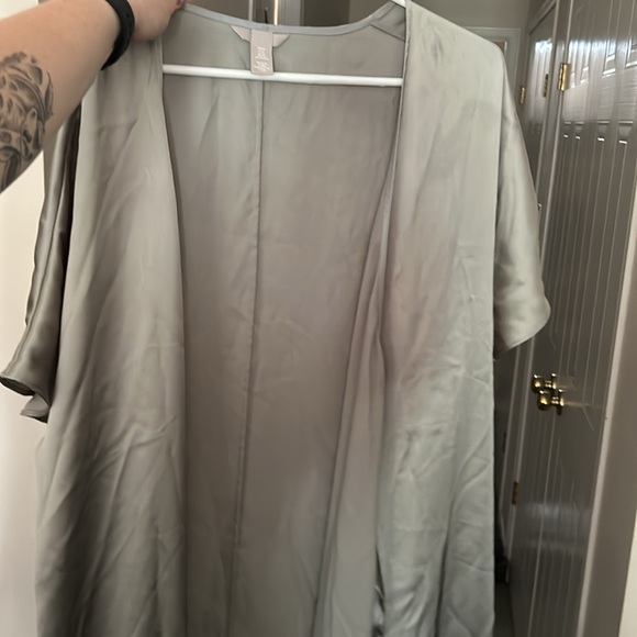 H&M Sage Satin Wrap Dress - Picture 2 of 2